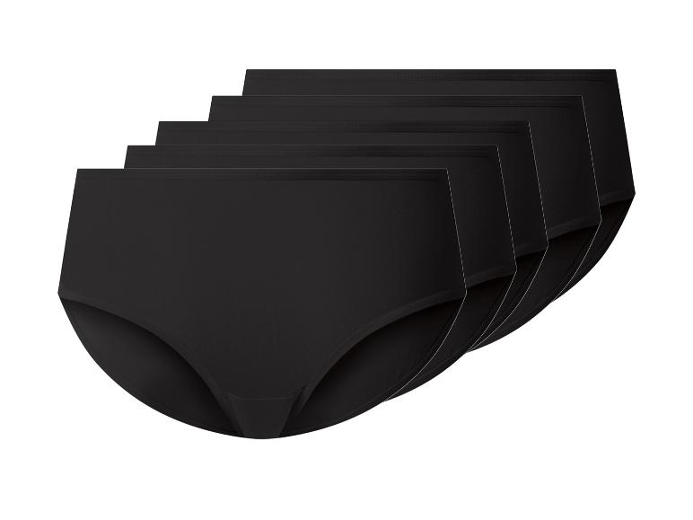 Lot de cinq culottes en coton noir, empilées et vues sous un léger angle.