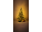Un sapin de Noël illuminé avec des cadeaux en dessous, sur un fond chaleureux et lumineux.