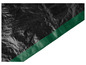 Une bâche noire avec une bordure verte.