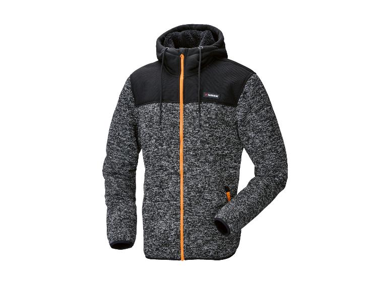 Sweat à capuche Parkside pour homme, fermeture éclair orange et design chiné