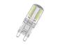 Ampoule LED avec deux rangées de LED jaunes et des broches métalliques
