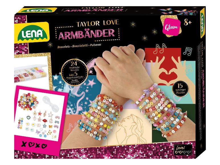Kit de fabrication de bracelets avec perles lettres et charms, style glamour, 8+ ans.