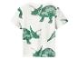 T-shirt blanc avec un imprimé dinosaure tricératops vert