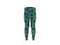 Legging enfant vert foncé à motifs de feuilles tropicales et d'écussons roses et verts