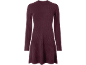Robe en maille côtelée bordeaux à manches longues