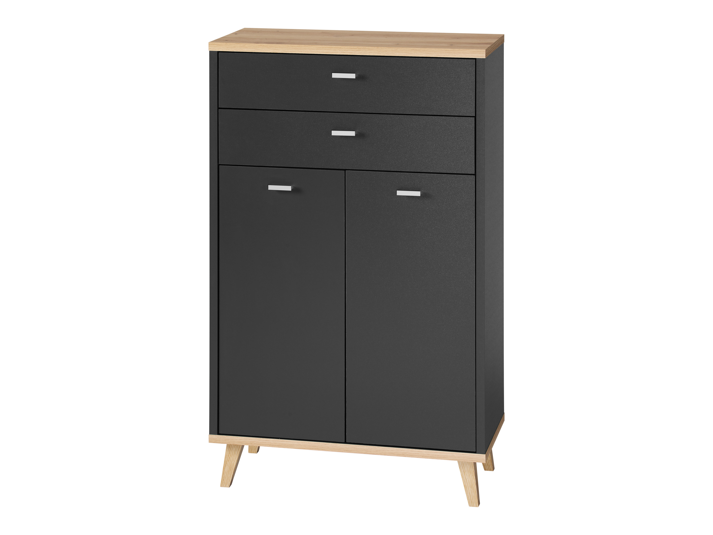 LIVARNO home Meuble de salle de bains Corfu, 60 x 96 x 28 cm, anthracite/imitation chêne