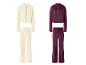 Ensemble ESMARA KIDS Nicki pour filles : sweats à capuche zippés et pantalons en velours crème et bordeaux.
