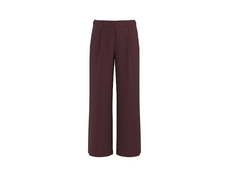 Pantalon plissé large pour femme de couleur bordeaux.