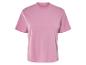Un t-shirt rose à manches courtes.