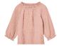Haut rose en mousseline, manches 3/4, style bohème.
