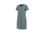 Robe femme à manches courtes et col en V, de couleur bleu-vert.