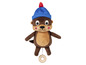 Un castor en peluche avec un bonnet bleu qui peut être remonté.