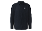 Chemise noire à manches longues avec logo brodé.