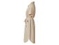 Robe chemise beige à manches courtes avec ceinture à nouer, vue de côté.