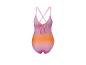 Maillot de bain une pièce, dégradé orange et rose.