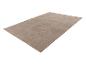 Tapis rectangulaire beige avec motifs géométriques de demi-cercles et de cercles