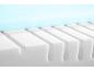 Coupe transversale d'un matelas en mousse, montrant des couches de mousse