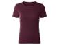T-shirt côtelé à manches courtes pour femme bordeaux