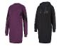 Deux robes Jette Sport : une violette avec des détails noirs et un sweat à capuche noir à imprimé léopard.