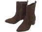 Bottines en daim marron pour femme avec un petit talon