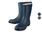 Deux paires de bottes de pluie bleues.