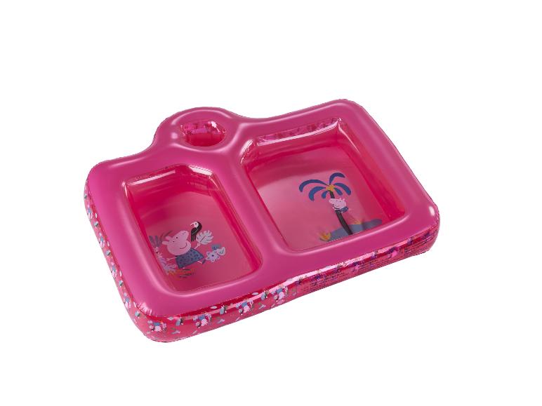 Piscine gonflable Peppa Pig à deux compartiments rose.