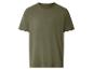 T-shirt homme kaki à manches courtes et col rond.