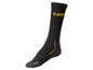 Chaussettes Caterpillar noires avec des détails jaunes.