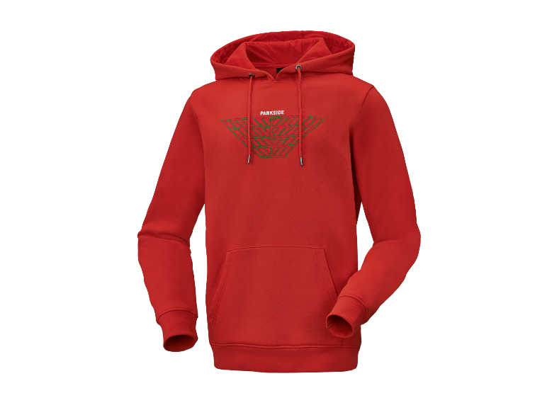 Sweat-shirt à capuche rouge Parkside.