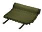 Matelas de couchage gonflable vert avec sangles sur fond blanc