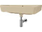 Lavabo beige avec siphon chromé