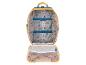 Valise enfant jaune et bleue, motif forêt.