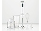 Un mixeur plongeant SilverCrest blanc avec accessoires.