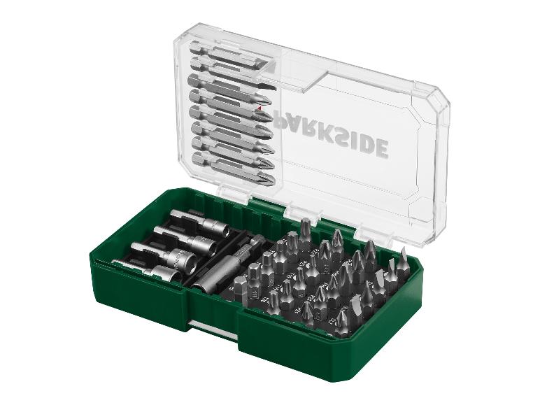 Boîte à outils Parkside : embouts de tournevis et douilles.