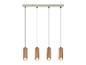 BRILONER Suspension LED avec quatre abat-jours en cuivre.