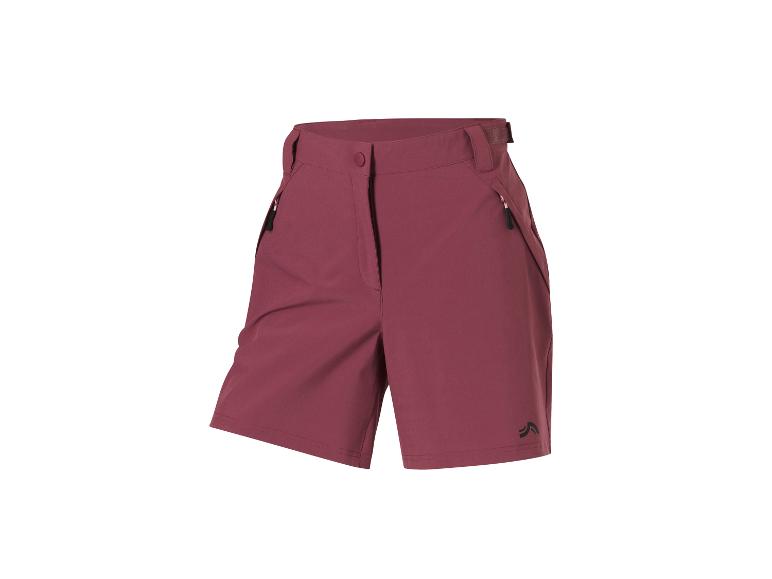 Short de sport bordeaux pour femme avec poches zippées et logo noir