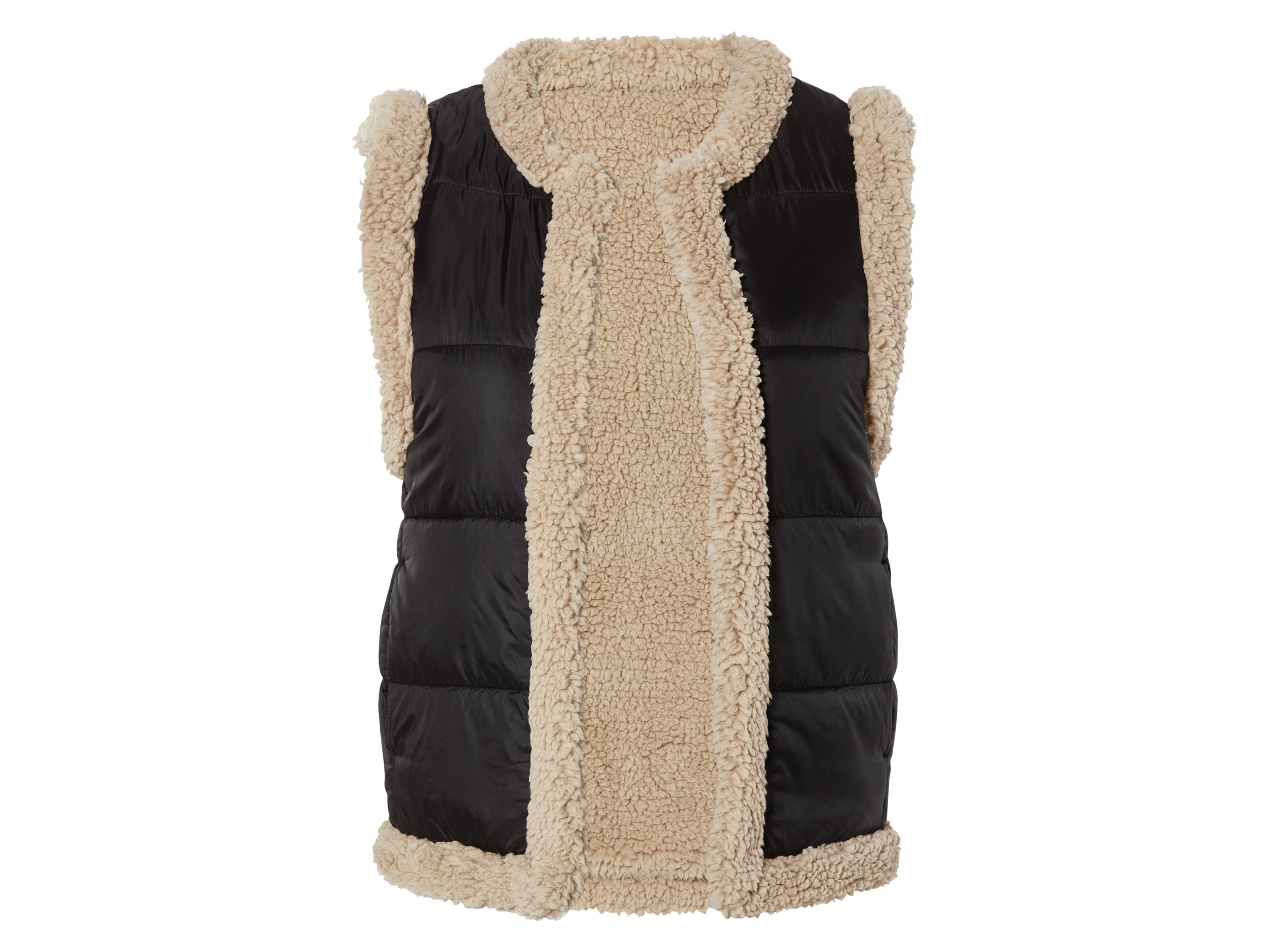 esmara® Gilet sherpa femme  (S (34/36), noir)