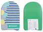 Un bodyboard Schildkröt avec des rayures bleues et des ballons colorés.