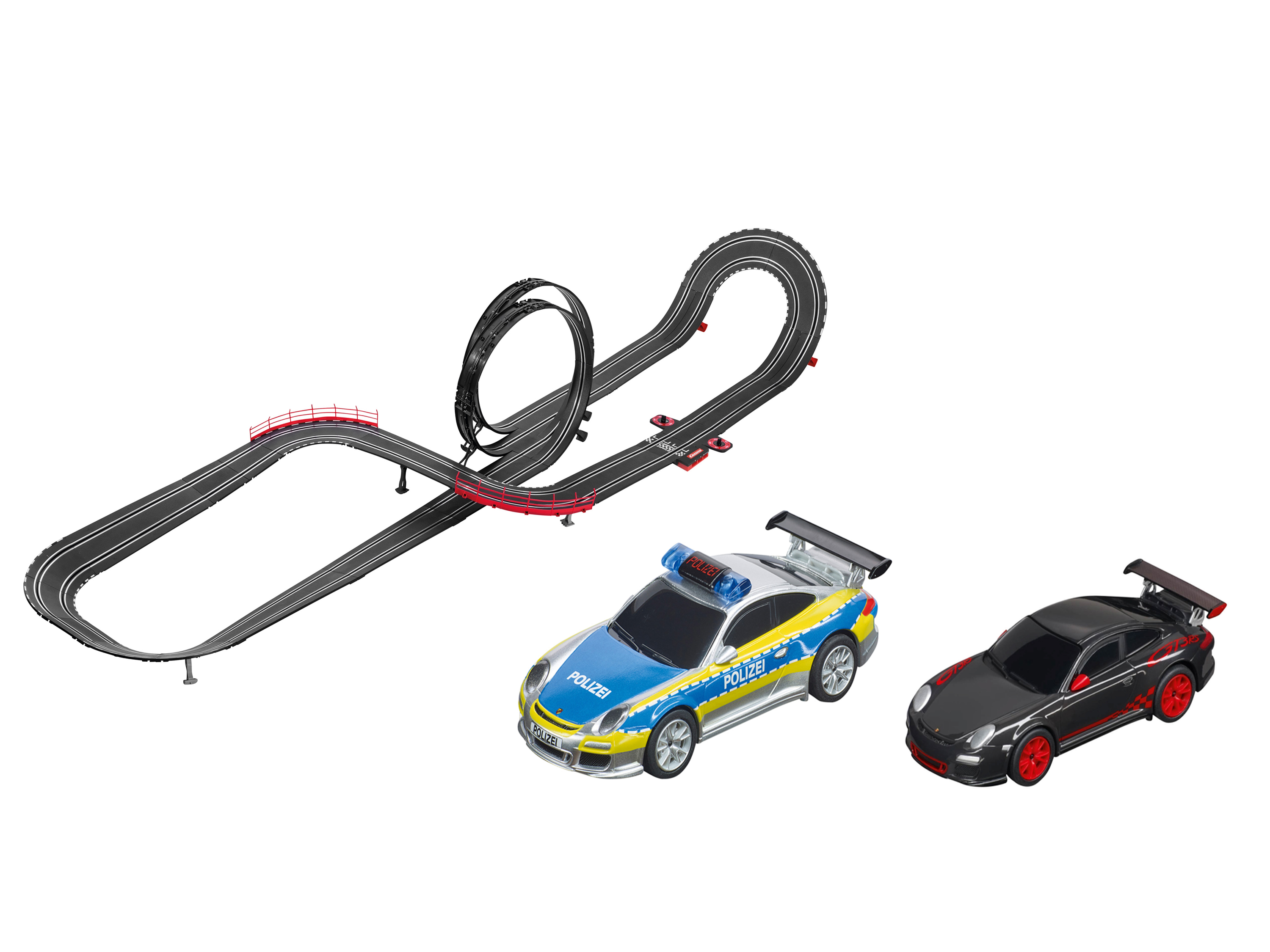 Carrera GO!!! Voiture et circuit de course 1:43 (Piste de course automobile - Piège de police)