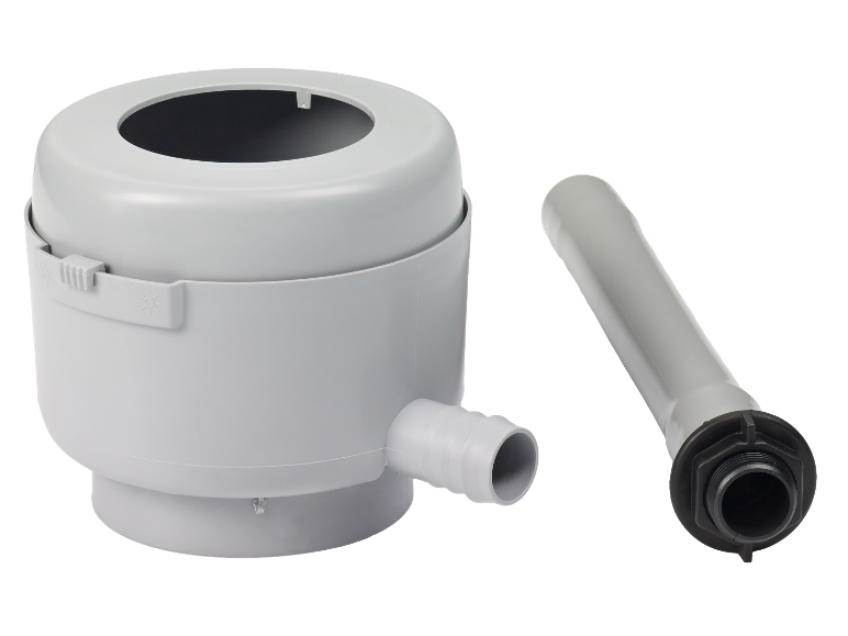 Ensemble de filtration d'eau gris clair avec tube.