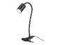 Lampe de lecture flexible noire avec pince.
