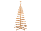 Sapin de Noël décoratif en bois avec une étoile au sommet.