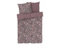 Une parure de lit rose avec un motif floral