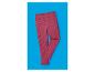 Pantalon rouge pour femme sur fond bleu.