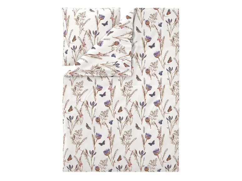 Parure de lit blanche avec motif floral et papillons