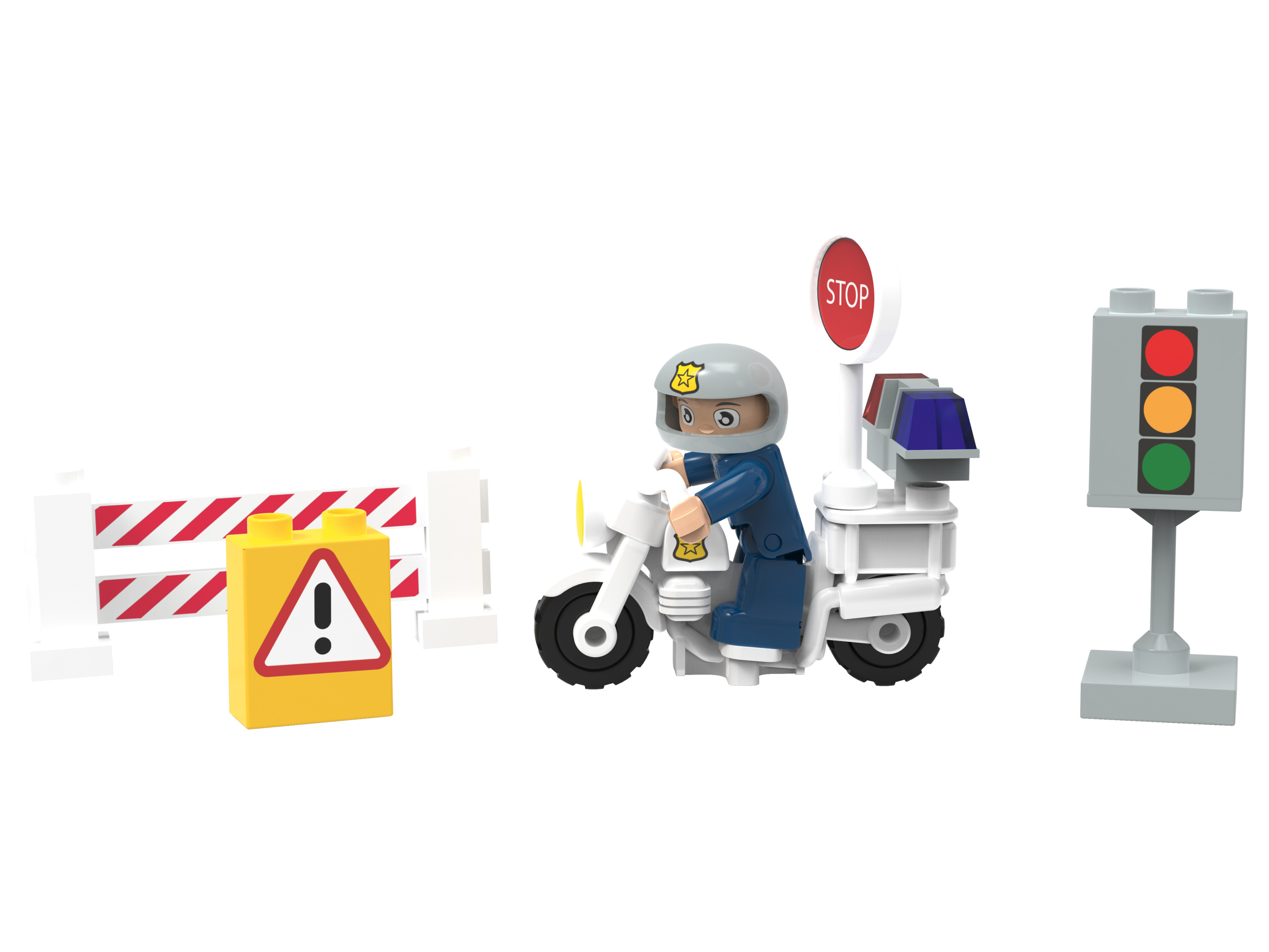 Playtive Clippys Avion, Moto de Police ou Pelleteuse (moto de police)