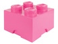 Une boîte de rangement LEGO rose.