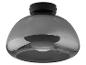 Luminaire de plafond design moderne avec abat-jour en verre gris foncé.