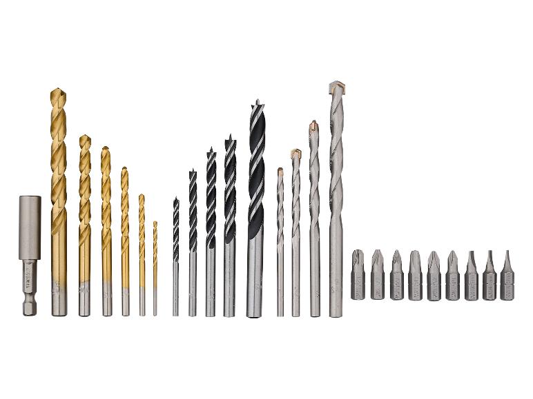 Un assortiment de forets et d'embouts de tournevis de différentes tailles et types.