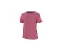 T-shirt rose à manches courtes avec un cœur brodé sur la poitrine.